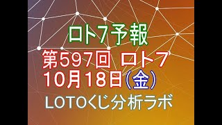 【宝くじ】ロト7予報。第597回10月18日（金）