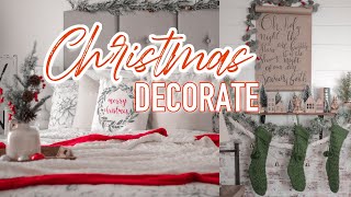NEW! CHRISTMAS BEDROOM DECORATE WITH ME 2020 🎅🏻 CHRISTMAS DECOR IDEAS | FARMHOUSE CHRISTMAS 🌲