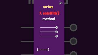 7. endsWith method in Javascript |String methods in javascript|#javascript tutorial in 1 minutes