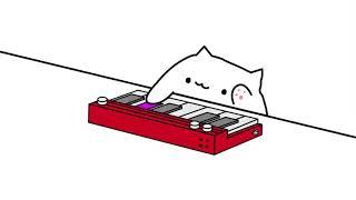 Кот  играет на пианино