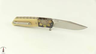 L36M Flipper with Bone Micarta and Zirconium (Ceramic IKBS) - M390