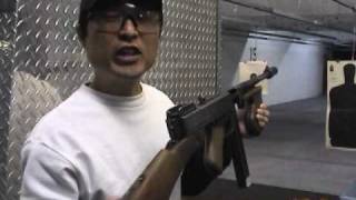 hidenobu1964実弾射撃  Thompson M1928 .45ACP  a whole mag at once