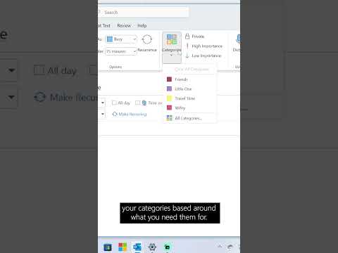 Creating categories in Outlook