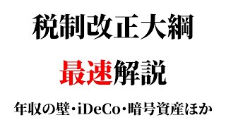 【最速生配信】令和7年度与党税制改正大綱の重要ポイントをざっくり解説！【年収の壁･iDeCo･暗号資産･消費税免税店･高校生扶養控除･学生特定親族特別控除･ガソリン税/自民･国民民主/2025年度】