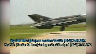 Mig-21bis (113) HRZ-slijetanje na aerodrom Varaždin (LDVA) 29.06.1997.