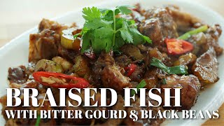Braised Fish Head Recipe with Bitter Gourd - 苦瓜豆豉鱼头