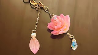 How to make shrink plastic Lotus earrings tutorial/DIY/热缩片