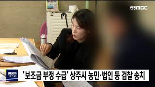 '보조금 부정 수급' 상주시 농민·법인 등 검찰 송치 / 안동MBC