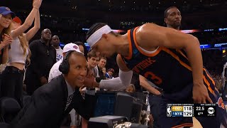 Josh Hart lets Reggie Miller know Knicks fans were chanting "f**k you Reggie" 😂