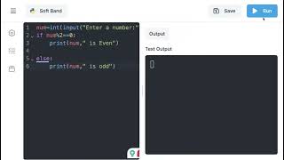 Class 9 Python: Even or Odd Number Checker|python tutorial