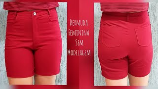 Bermuda Feminina Corte e Costura sem Modelagem