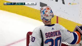 Alex Barabanov scores vs Islanders and Sorokin (24 feb 2022)