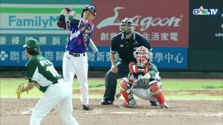 07/03 統一 vs Lamigo 四局下，柏融大王展現王者霸氣，再度開轟，完成單場雙響砲