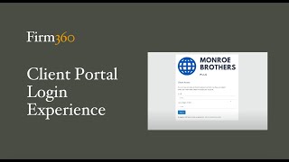 Client Portal Login Experience with Firm360