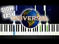 Universal Studios - Intro - SLOW EASY Piano Tutorial by PlutaX