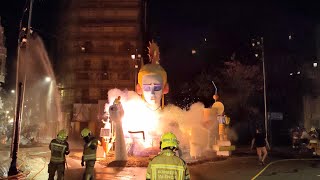 Mascletà Nocturna Manual \u0026 La Cremà Falla Zapadores Vicente Lleó - Fallas 2021