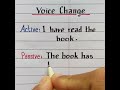 voice | Active & Passive | I have read the book | The book has been read by me #grammar #handwriting