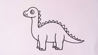 How to draw a Brontosaurus dinosaur 🦕 /Easy drawing step by step