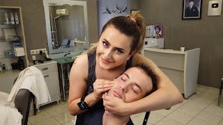 💈ASMR TURKISH LADY BARBER’s HYPNOTIZING FACE, HEAD \u0026 BACK MASSAGE THERAPY