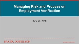 Managing Risk and Process on Employment Verification