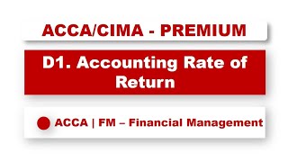 ACCA F9 - Accounting Rate of Return - ARR