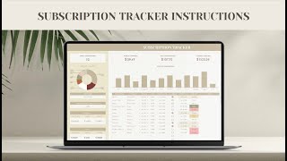 Subscription tracker + calendar - Google Sheets Template - by Nowra design