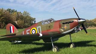 Seagull Models Hawker Hurricane 33cc Maiden and CRASH!!