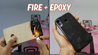 Fire Epoxy Case Phone-Wooden Case Phone-Resin Art