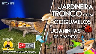 DIY JARDINEIRA TRONCO DE CIMENTO - DIY CEMENT TRUNK GARDENER