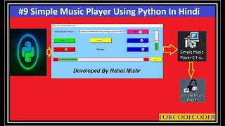 How to Create Simple Music Player Using Python In Hindi #9 | Python Mini Projects #27 | ForCodeCoder