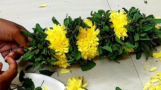 துளசி மாலை கட்டுவது எப்படி/how to string thulasi malai/thulasi malai making/thulasi garland