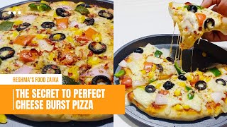 Homemade Cheese Burst Pizza Recipe | A Simple Cheesy Delight | Reshma's Food Zaika