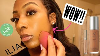 TRYING ILIA Beauty True Skin Serum Foundation And Concealer | Clean Makeup Review!