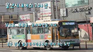 울산 대우여객 701번 시내버스 지경마을 ~ 수렴 구간 주행영상