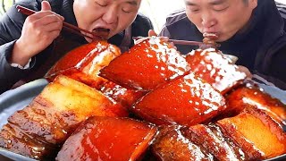 10斤五花肉，二弟做“酱焖红烧肉”，肥而不腻，入口即化，大口吃过瘾！【铁锅视频】