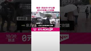 【ハチ公像】まわりを囲いで封鎖  ハロウィーン期間の安全対策  東京・渋谷  #shorts