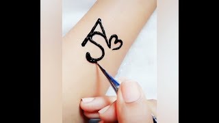 Most stylish A+S Letter Alphabet & Love Henna Tattoo Mehndi Design.A S MEHNDI DESIGN.Name mehndi.