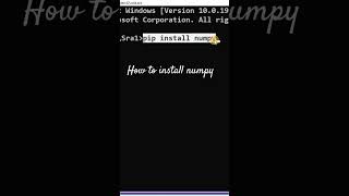How to install numpy #coding #python #numpy