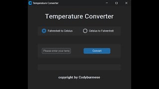 Making a temperature converter app with python