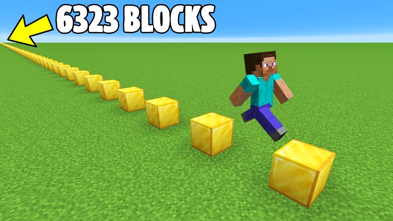 Jumping 6323 Blocks To Break A Minecraft Record - YouTube