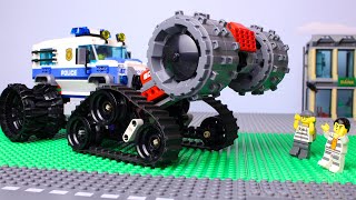 LEGO Cars and Trucks Experemental Steamroller Police, Fire truck, tractor, dump truck Video for Kids