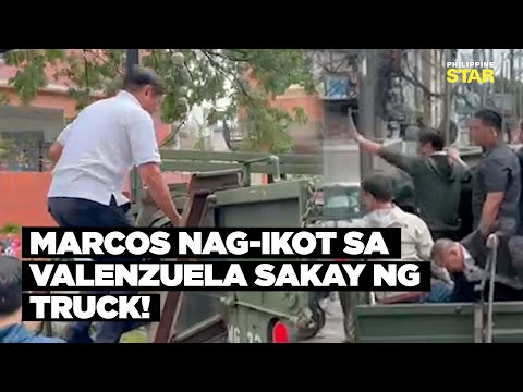 Marcos sumakay sa truck; Bumisita sa mga nasalanta sa Valenzuela