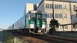 桑野駅始発の代走運用に入る1500型気動車。