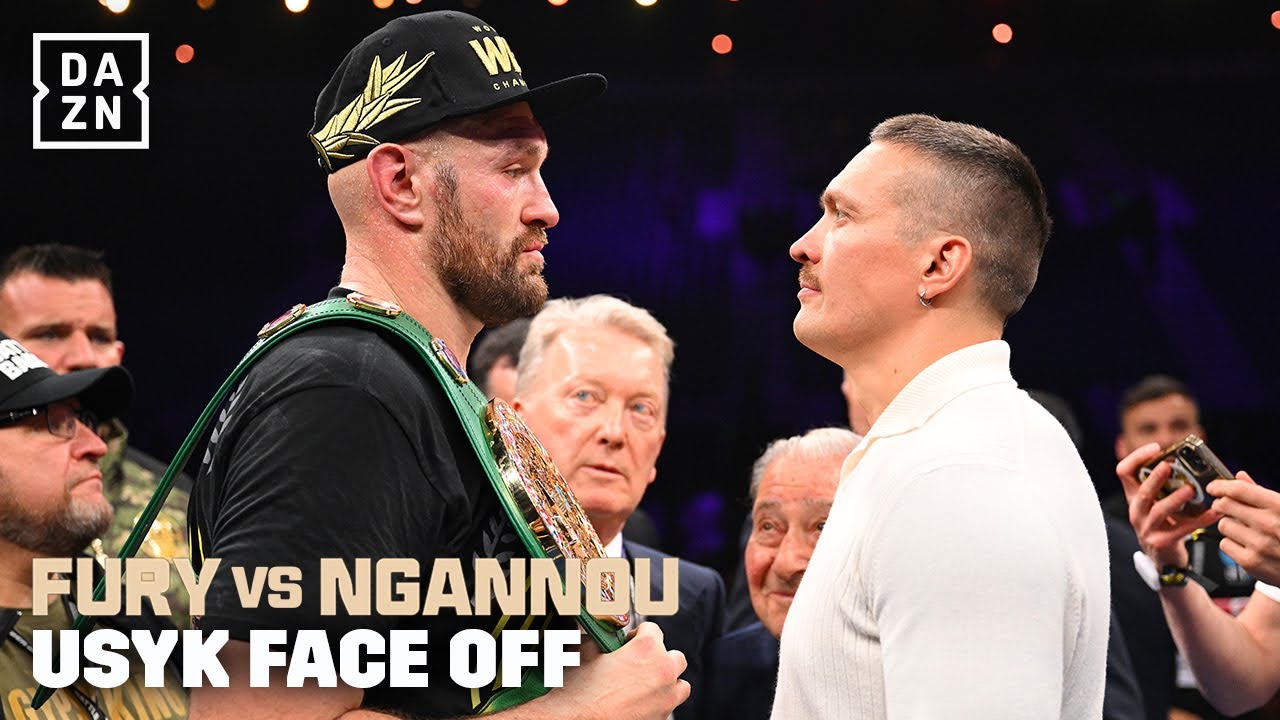 Tyson Fury And Oleksandr Usyk FACE OFF - YouTube