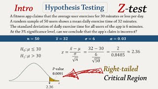 Hypothesis Z-test Explained: One-tailed, 𝝈 known -Does This Fitness App's Claim Hold Up?