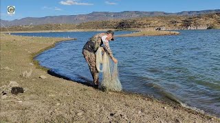 salieron las tilapias gigantes en este gran lago a pesar del clima frio y mucho aire