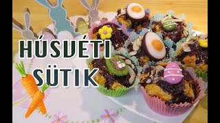 Csokis 🥕répás muffin recept, húsvéti díszétéssel (vegan, tejmentes, tojásmentes, répatorta muffin)