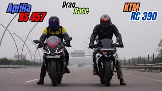 Aprilia RS 457 vs KTM RC390 Drag Race