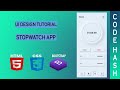 UI Design Tutorial - Stopwatch App UI | HTML CSS BOOTSTRAP