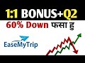 Easy trip share 1:1 bonus+Q2 😭🔥| Easy trip Planners Share news| Easytrip Planners share latest news